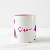 Neon Pink Cruelty-Free Bunny Bewerkbare tekst Tweekleurige Koffiemok (Center)