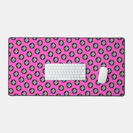 Neon Pink Custom Business Logo Pattern Bureaumat (Keyboard & Muis)