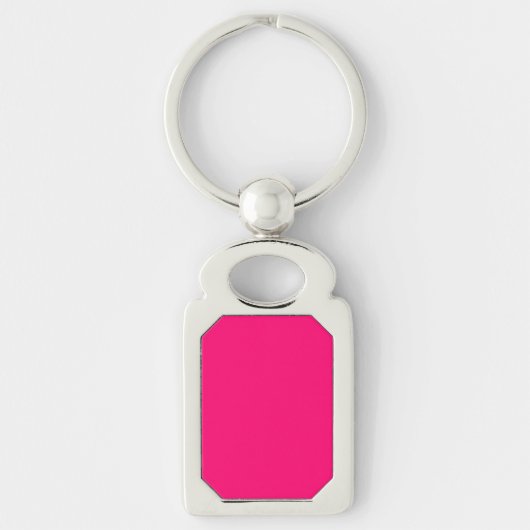 Neon Pink Custom Metal Sleutelhanger (Voorkant)