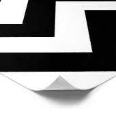 Neon Pink Custom Monogram met Chevron Pattern Poster (Hoek)