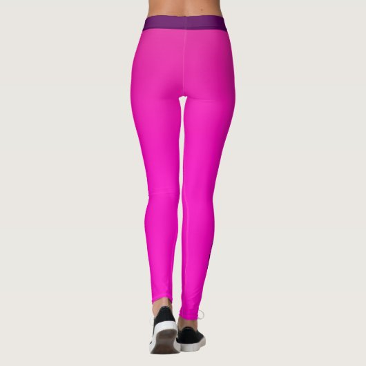 Neon Pink Custom Name Leggings (Achterkant)
