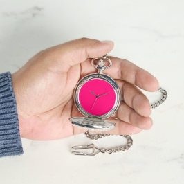 Neon Pink Custom Pocket Watch – gepersonaliseerd Horloge