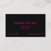 Neon Pink Dragon Visitekaartje (Achterkant)