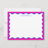 Neon Pink & Electric Blue Wavy Note Card Kaart (Voorkant)