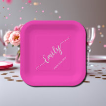Neon Pink Elegant script