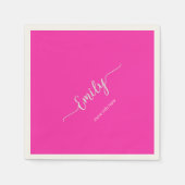 Neon Pink Elegant script Servet (Voorkant)