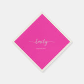 Neon Pink Elegant script Servet (Hoek)