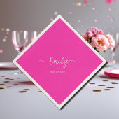 Neon Pink Elegant script Servet