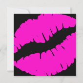 Neon Pink en Black Kiss Print Fabulous en 40 Kaart (Voorkant)