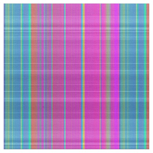 Neon Pink en Blue Plays Fabric Pattern Stof (Close Up)