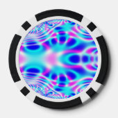 Neon Pink en Blue Rocket Abstract Poker Chips (Achterkant)