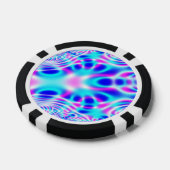 Neon Pink en Blue Rocket Abstract Poker Chips (Enkel)