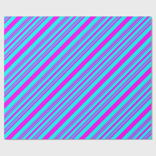 Neon Pink en Blue strepen modern chic elegant Cadeaupapier (Vlak)