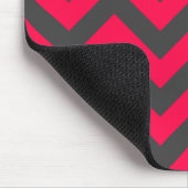 Neon Pink en Gray Chevron Pattern Muismat (Hoek)