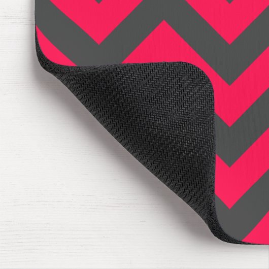 Neon Pink en Gray Chevron Pattern Muismat (Hoek)
