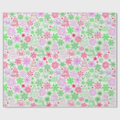 Neon Pink en Green Kerstmis Cadeaupapier (Vlak)