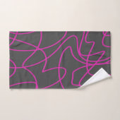 Neon Pink en Grey Line Art Bad Handdoek (Handdoek)