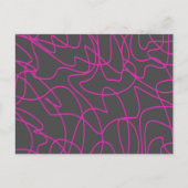 Neon Pink en Grey Line Art Briefkaart (Voorkant)