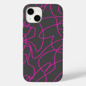 Neon Pink en Grey Line Art Case-Mate iPhone Case (Achterkant)