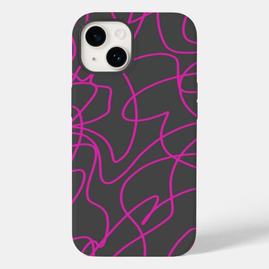 Neon Pink en Grey Line Art Case-Mate iPhone Case (Achterkant)