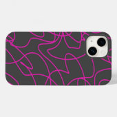 Neon Pink en Grey Line Art Case-Mate iPhone Case (Achterkant (horizontaal))
