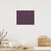 Neon Pink en Grey Line Art Poster (Keuken)