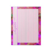 Neon Pink en Paarse Abstracte Waterverf Notitieblok (Linkerzijde)