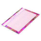 Neon Pink en Paarse Abstracte Waterverf Notitieblok (Schuin)