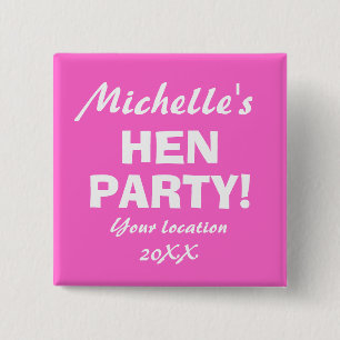 Neon pink en party badge button voor meisjes 's na