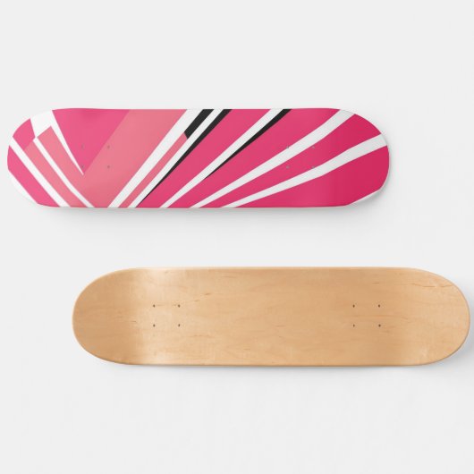 Neon Pink en White Simple Vector Skateboard (Horizontaal)