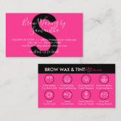 Neon Pink Eye Brow Wax Tint Aftercare Visitekaartje (Voorkant / Achterkant)