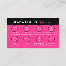 Neon Pink Eye Brow Wax Tint Aftercare Visitekaartje