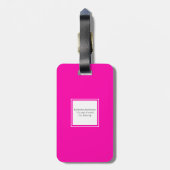 neon pink fashion monogram bagagelabel (Achterkant verticaal)