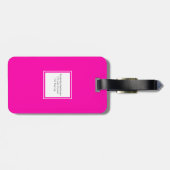 neon pink fashion monogram bagagelabel (Achterkant horizontaal)