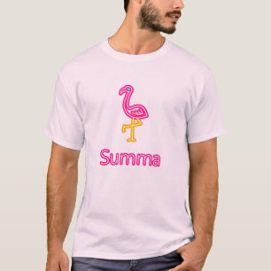 Neon Pink Flamingo Summa (zomer) T-shirt