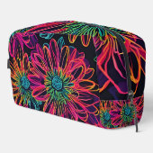Neon Pink Floral Art Toilettasje (Rechterhoek)