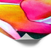 Neon Pink Frangipani Plumeria waterverf art Poster (Hoek)