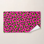 Neon Pink Fuchsia and Lime Green Leopard 80 Bad Handdoek (Handdoek)