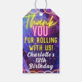 Neon Pink Girl's Roller Skating Party Dank u Cadeaulabel