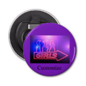 Neon Pink Girls Sign Thunder_Cove Button Flesopener (Voorkant)