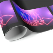 Neon Pink Girls Sign Thunder_Cove Cadeaupapier (Rol Hoek)