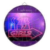 Neon Pink Girls Sign Thunder_Cove Dartbord (Voorkant)