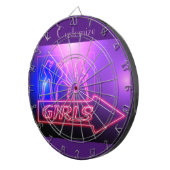 Neon Pink Girls Sign Thunder_Cove Dartbord (Voorkant Rechts)