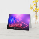 Neon Pink Girls Sign Thunder_Cove Kaart (Gele Bloem)