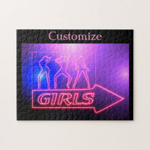 Neon Pink Girls Sign Thunder_Cove Legpuzzel