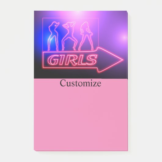 Neon Pink Girls Sign Thunder_Cove Post-it® Notes (Voorkant)