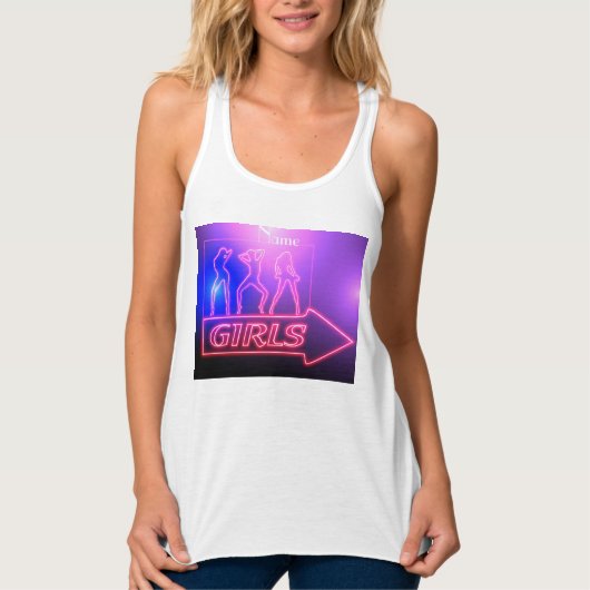Neon Pink Girls Sign Thunder_Cove Tanktop (Voorkant)