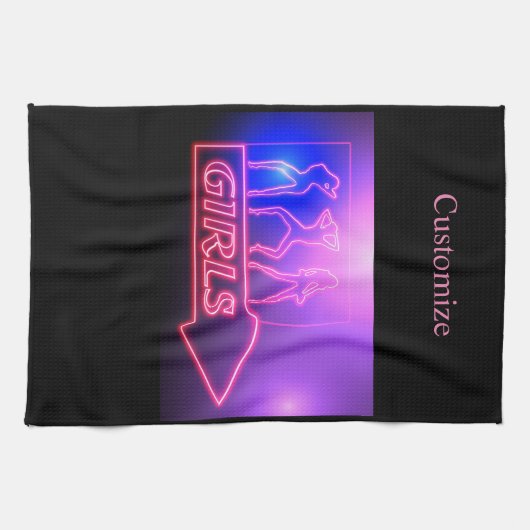 Neon Pink Girls Sign Thunder_Cove Theedoek (Horizontaal)