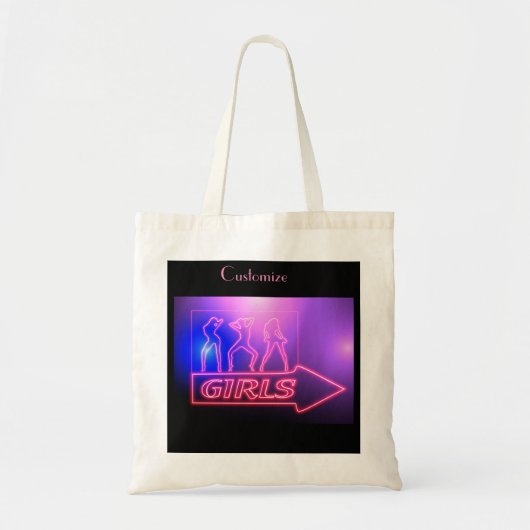 Neon Pink Girls Sign Thunder_Cove Tote Bag (Voorkant)