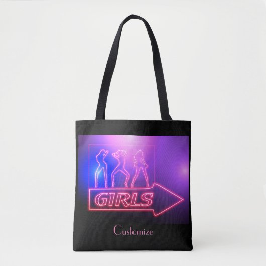 Neon Pink Girls Sign Thunder_Cove Tote Bag (Voorkant)